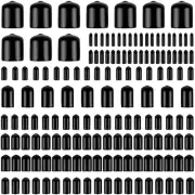 160Pcs Assorted Size Rubber End Caps Round Vinyl Bolt Screw Cover Caps In 97711