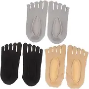 [Generic] 3 Pairs Toe Socks Ankle Women Crew Socks Sneakers Shoes Women Compression Socks Women Slippers Socks for Women Socks Woman Women Low Cut Socks Ladies Shoes Boots Feet Toes Nylon