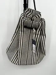 Universal Thread Soft Black White Stripe Sling Bucket Bag Boho Beach NWT