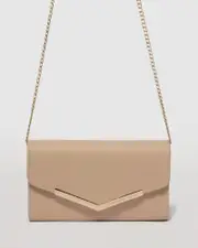 Nude Kiah Arrow Clutch Bag