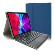 Keyboard Case with Aluminum Touchpad, Detachable Keyboard and Pencil Holder for iPad 9.7/10.2/10.5 - Blue
