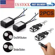 2PC Wireless Remote Control Switch ON OFF Strobe For LED Work Light Bar Off Road