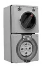 Clipsal 56-SERIES SURFACE SWITCHED SOCKET 500V 5-Pins Round GREY- 40A Or 50A