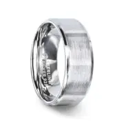 Thorsten CASPER Sterling Silver Brushed Center Flat Band With Beveled Edges - 4m