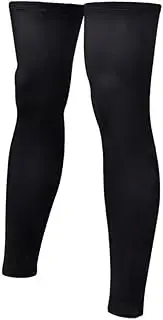 Kisangel Sports Leg Sleeves Cycling Basketball Football Compression Warmth Uv Protection Black Size m