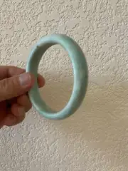 Gorgeous Light Green Natural Real Jade Bangle Wealth Good Fortune Christmas Gift