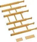 6 Pack Bamboo Drawer Dividers with 12 Inserts, Expandable Adjustable Clothes Dra