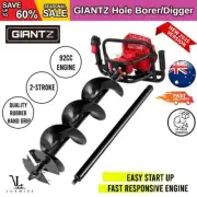 Giantz Petrol Post Hole Digger 92CC Drill Borer Fence 200mm Auger Bits Extension