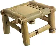 Cabilock Home Vintage Bamboo Stool Small Retro Stool for Use Easy to Clean Summer Safe Material for Balcony Garden