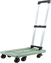 Foldable Push Cart, Green Trolly,Platform Trolley with Universal Wheels, Can Be Used to Carry Household Items, Office Supplies,A 55 * 36 * 98cm/21.7 * 14.2 * 38.6″