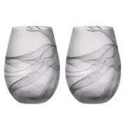 2pc Tempa Skylar Storm Stemless Red/White Wine Glass Drinkware/Bar Set