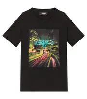 [Versace Kids] Versace Kids Printed cotton jersey T-shirt Y 14 black