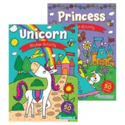 1 X My Fun Sticker Activity Book Unicorn & Princess