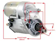 12 VOLT CLOCKWISE 2KW OSGR STARTER COMPATIBLE WITH AIRBOAT CONTINENTAL LYCOMING