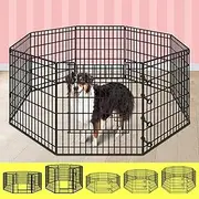 Beastie Foldable Pet Dog Metal Playpen 30", 8 Panels Folding Dog Play Pen Frame for Puppy Cat Rabbit Animal, Universal Portable Pet Exercise Cage Play Yard Enclosure Fence for Indoor Outdoor