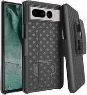 [Rome Tech] Holster Case with Belt Clip for Google Pixel 7 Pro - GP4BC GE2AE - Slim Heavy Duty Shell Holster Combo - Rugged Phone Cover with Kickstand Compatible with Pixel 7 Pro - Black
