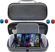 BGGCHEECA S-BU Hard Carrying Shell Case Compatible with PlayStation Portal Remote Player -with 4 Thumb Grip Caps, Accessories Storage Bag & Shockproof/Non-Drop and Anti-Collision.