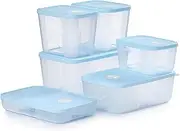 [Tupperware] Date, Store & Freeze Freezer Container Collection 12 Piece Food Storage Container Set - Dishwasher Safe & BPA Free - (6 Containers + 6 Lids)