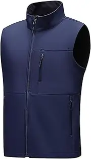 [Generic] Mens Canvas Softshell Vest Outerwear Zip Up Lined Windproof Sleeveless Jacket For Hiking Clothes Coat Men