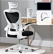 Fohouse Ergonomic Office Chair, Breathable Mesh Computer Chair with Adjustable High Back Lumbar Support Flip-up Armrests, Executive Rolling Swivel Comfy Task Computer Chair for Home Office, Black