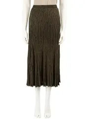 Gold Metallic Pleated Knit Skirt