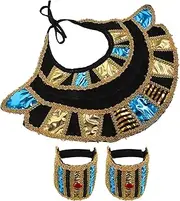 ROMISBABA 1 Set Egyptian Clothing Accessories Gold Skirt Red Sequin Skirt Costumes for Women Tassel Dress Costume Bracelets Kit Apparel Outfits Halloween Cosplay Prop Egyptian Fabric