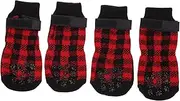 YARNOW Warm Pet Socks 4pcs Slip Dog Socks Adorable Stockings for Pets Non-Slip Design