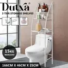 Dutxa 3 Tier Over Toilet Storage Shelf Rack Stand Washing Machine Steel White