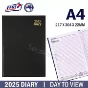 2025 Planner Black Diary A4 Day To View Office Hard Cover Planner Journal AU