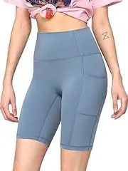 [Active Queens] Women's Yoga Shorts Tummy Control High Waist Biker Shorts Exercise Workout Butt Lifting Tights Women's Shorts
