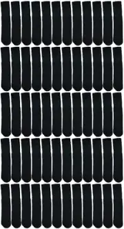 60 Units of Yacht & Smith Kids Black Solid Tube Socks Size 4-6 - Boys Crew Sock