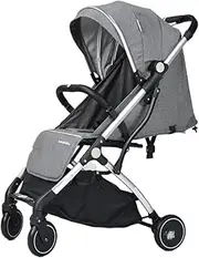 Mamakiddies Baby Pram & Stroller, One-Hand Compact Fold, Ultra-Light Weight & 6kg, Carry Bag Included
