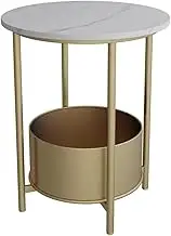 Coffee Table Modern Minimalist Sofa Side Cabinet Table Side Corners Living Room Small Coffee Table Balcony Storage Small Round Table Center Table for Living Room Furniture