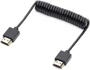 Ｗoowayo Thin Cable 4K Super Flexible Cord Video 4K Spring Coiled Cable 1.2/1.8/2.5m