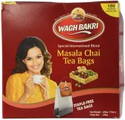Wagh Bakri Masala Chai 100'S International Blend | Staple Free Tea Bags