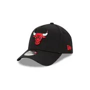Chicago Bulls Black with Official Team Colours Logo 9FORTY A-Frame Snapback
