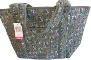 Vera Bradley FREJA'S FLOWERS BAY LEAF GREEN ZIP TOP Tote NWT Free Shipping