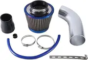 Aswalling 76mm High Flow Air Filter Mushroom Head Car Turbo Pipe Intake Sleeve Universal Set Kit Silver