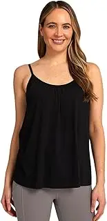 [32 Degrees] Cool Womens Shirred Flowly Relaxed Lounge Built-in Cups Shelf Bra Tank Cami