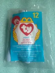 NEW UNOPENED & SEALED~MCDONALDS 1998 TY BEANIE BABY~BONES THE DOG PLUSH TOY