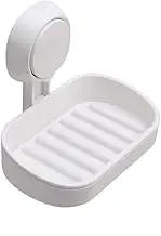 ARBAKS Suction Cup Toothbrush Holder & Soap Holder Wall Mounted, NO-Drilling Removable Shower Storage Toothbrush Holder for Toothpaste, Razor,Shaver,Soap Dish for Shower (Single Layer-Soap Dish)