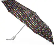 totes Automatic Eco Open Close Water-Resistant Travel Folding Umbrella with Sun Protection, Black Rain, One Size, Automatic Open Close Water-Resistant Travel Folding Umbrella with Sun Protection