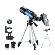 70mm Blue Refractor Telescope 400mm with Tripod Phone Adapter Moon Filter
