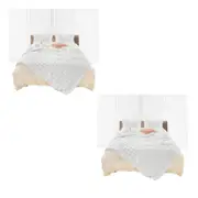 SOGA 2X 160x200cm White Double Layer Rabbit Fur Throw Blanket