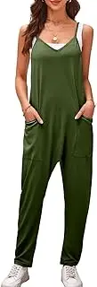 [Sukany] Women's Loose Overalls Summer Casual Baggy Jumpsuits Adjustable Spaghetti Strap Harem Rompers with Pockets