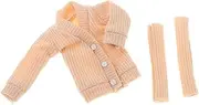 Dickly 1/12 Scale Button Down Sweater Loose Outerwear Casual Slim Fashion Doll Open Front Cardigan for 6'' Action Figures Clothing, Beige