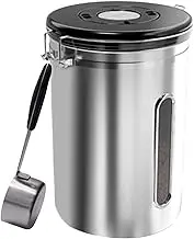 Coffee Storage Container, 1.8L Multifunctional Flour Container with Measuring Scoop, Stainless Steel Kitchen Supplies, Portable Flour Jar for Home, Restaurants
