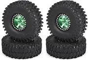 4PCS Crawler RC Tires with Metal Rim Compatible with AXIAL SCX10 90046 traxxas TRX4 RC4WD D90 hsp Rat Tamiya hpi 1/10 RC Rock Crawler