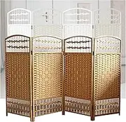 4/5/6Panel Short Partition Screen,Folding Temporary Wall,Hollow Design On Top and Bottom,for Kindergarten Bedroom Studio(Brown,50x30cm-4panel)