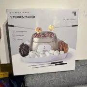 SHARPER IMAGE Electric Tabletop S'mores Maker for Indoors Serving Tray+4 Skewers